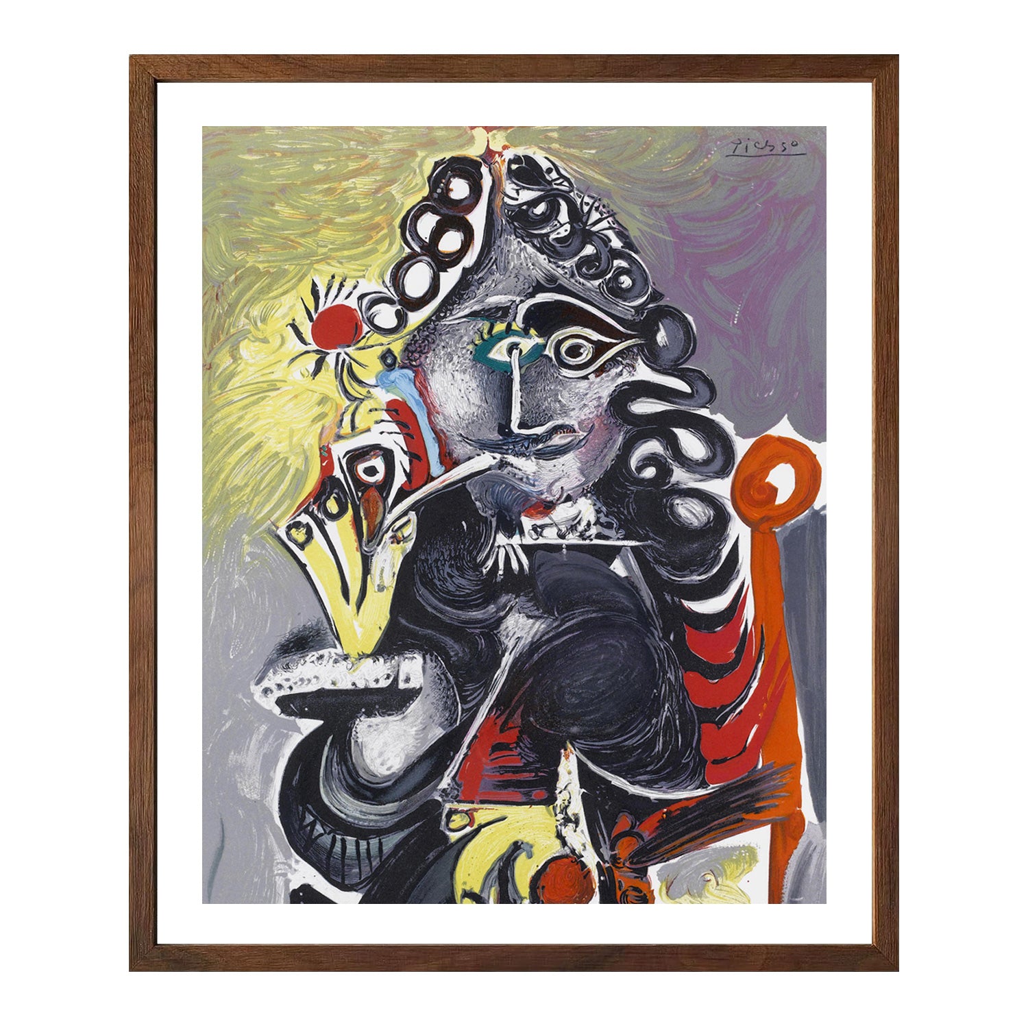 Pablo Picasso Wall Art Woman With Curling Hair Poster Framed Art