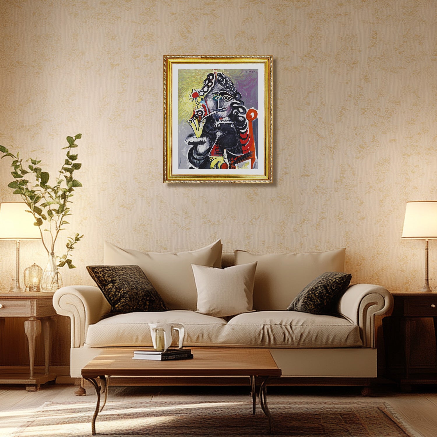 Pablo Picasso Wall Art Woman With Curling Hair Poster Framed Art
