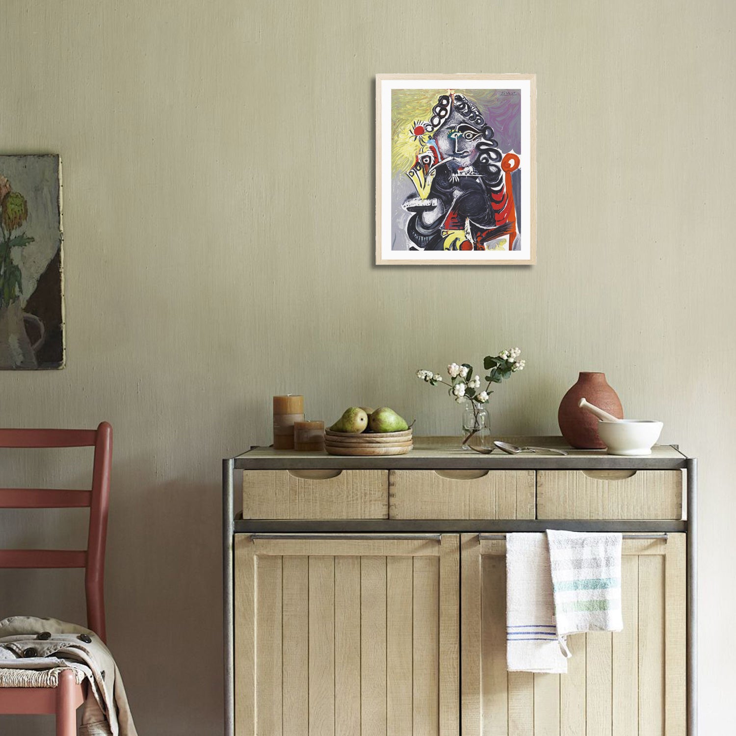 Pablo Picasso Wall Art Woman With Curling Hair Poster Framed Art