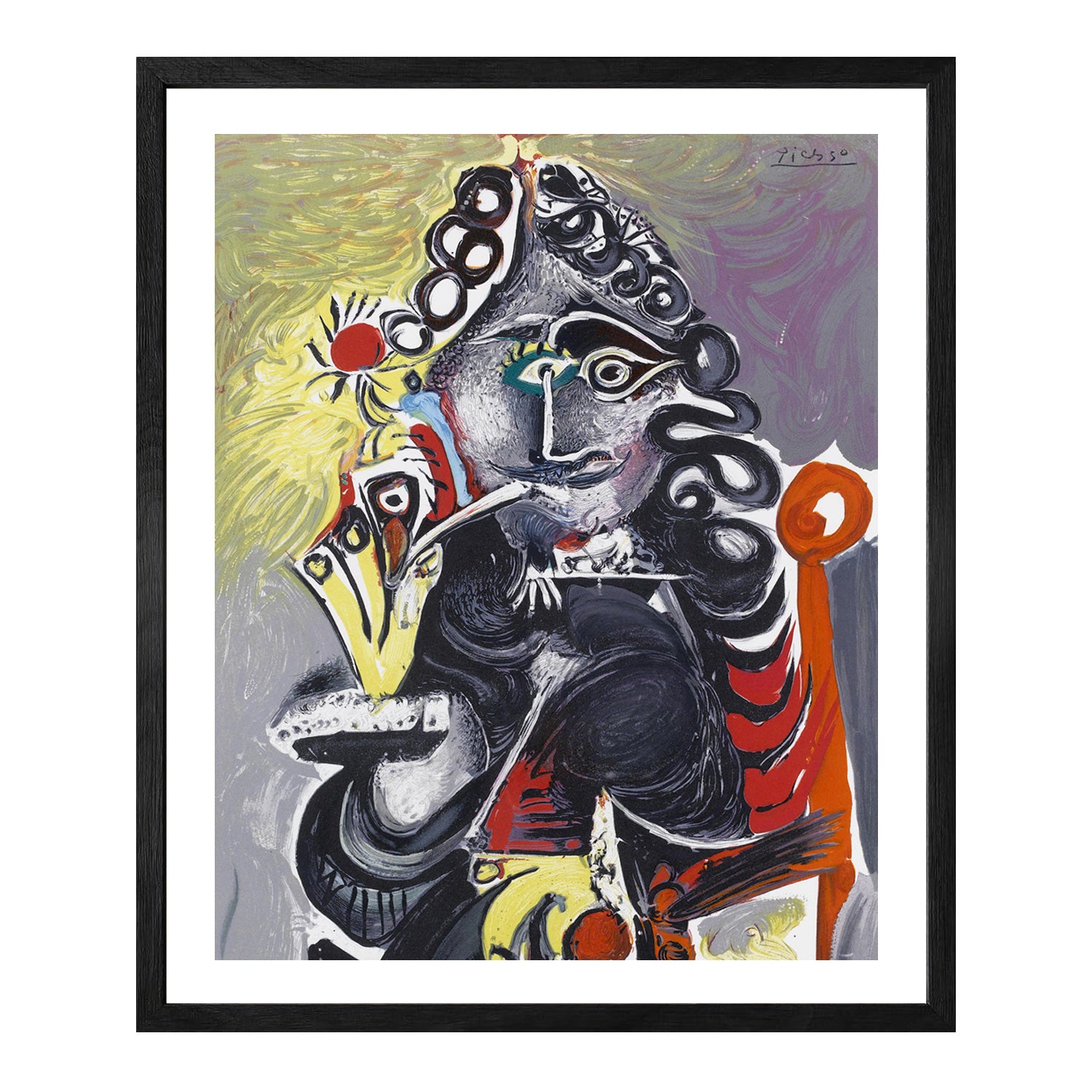 Pablo Picasso Wall Art Woman With Curling Hair Poster Framed Art