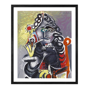 Pablo Picasso Wall Art Woman With Curling Hair Poster Framed Art