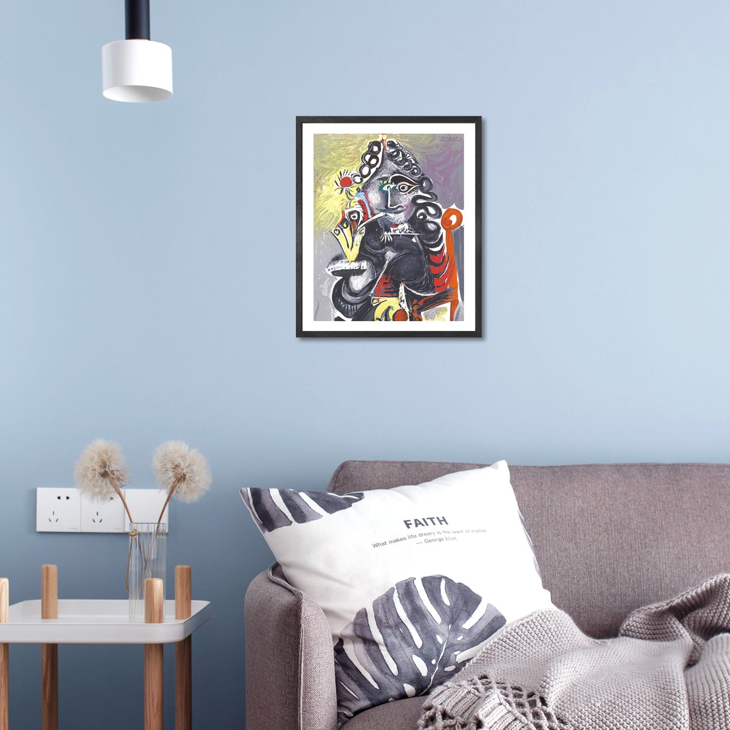 Pablo Picasso Wall Art Woman With Curling Hair Poster Framed Art