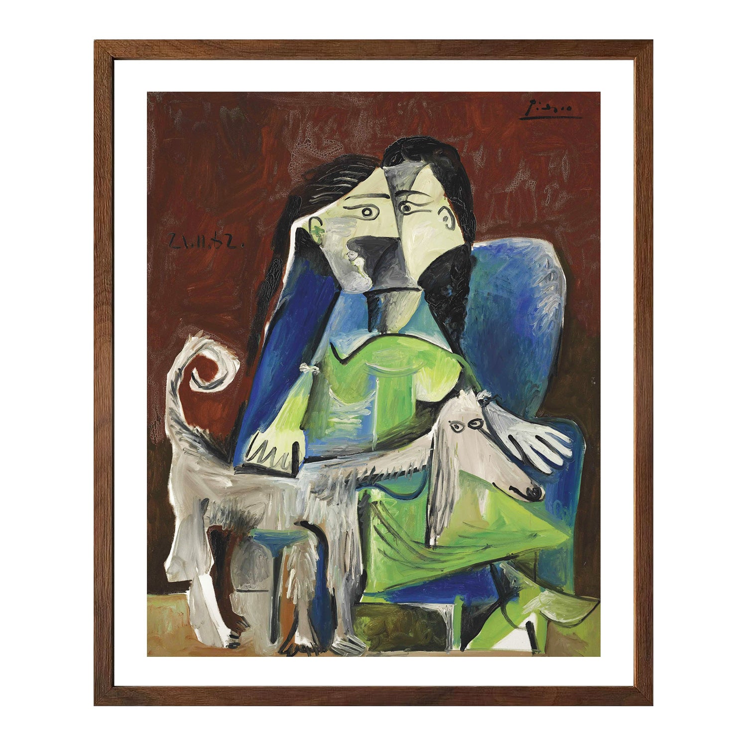 Pablo Picasso Wall Art Woman With Dog Poster Framed Art