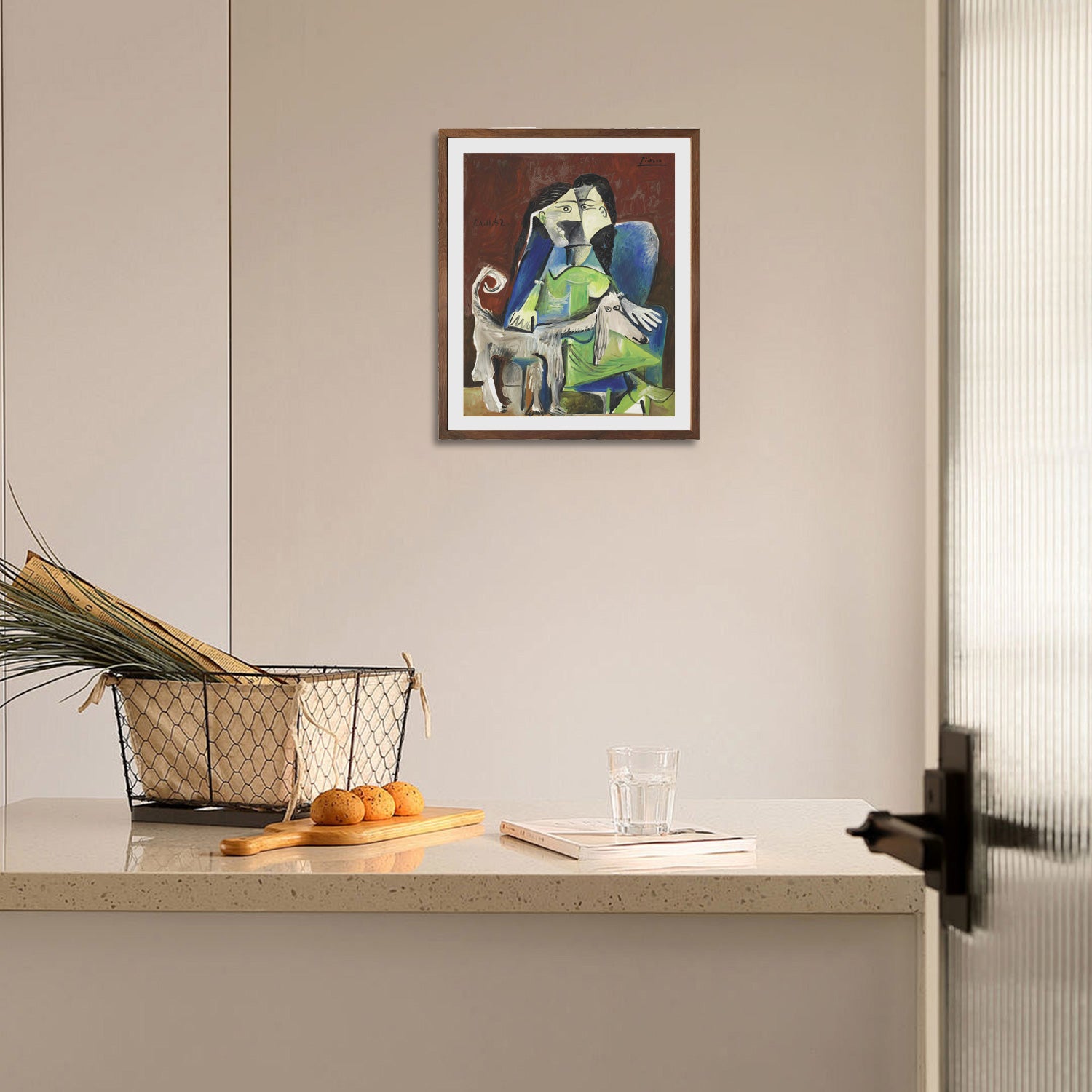 Pablo Picasso Wall Art Woman With Dog Poster Framed Art