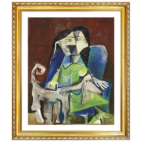 Pablo Picasso Wall Art Woman With Dog Poster Framed Art