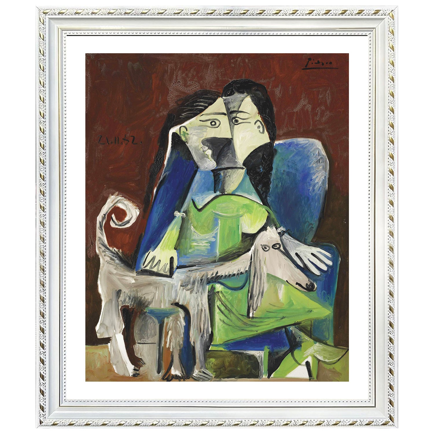 Pablo Picasso Wall Art Woman With Dog Poster Framed Art