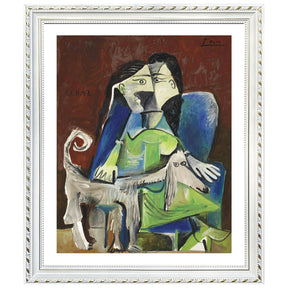 Pablo Picasso Wall Art Woman With Dog Poster Framed Art