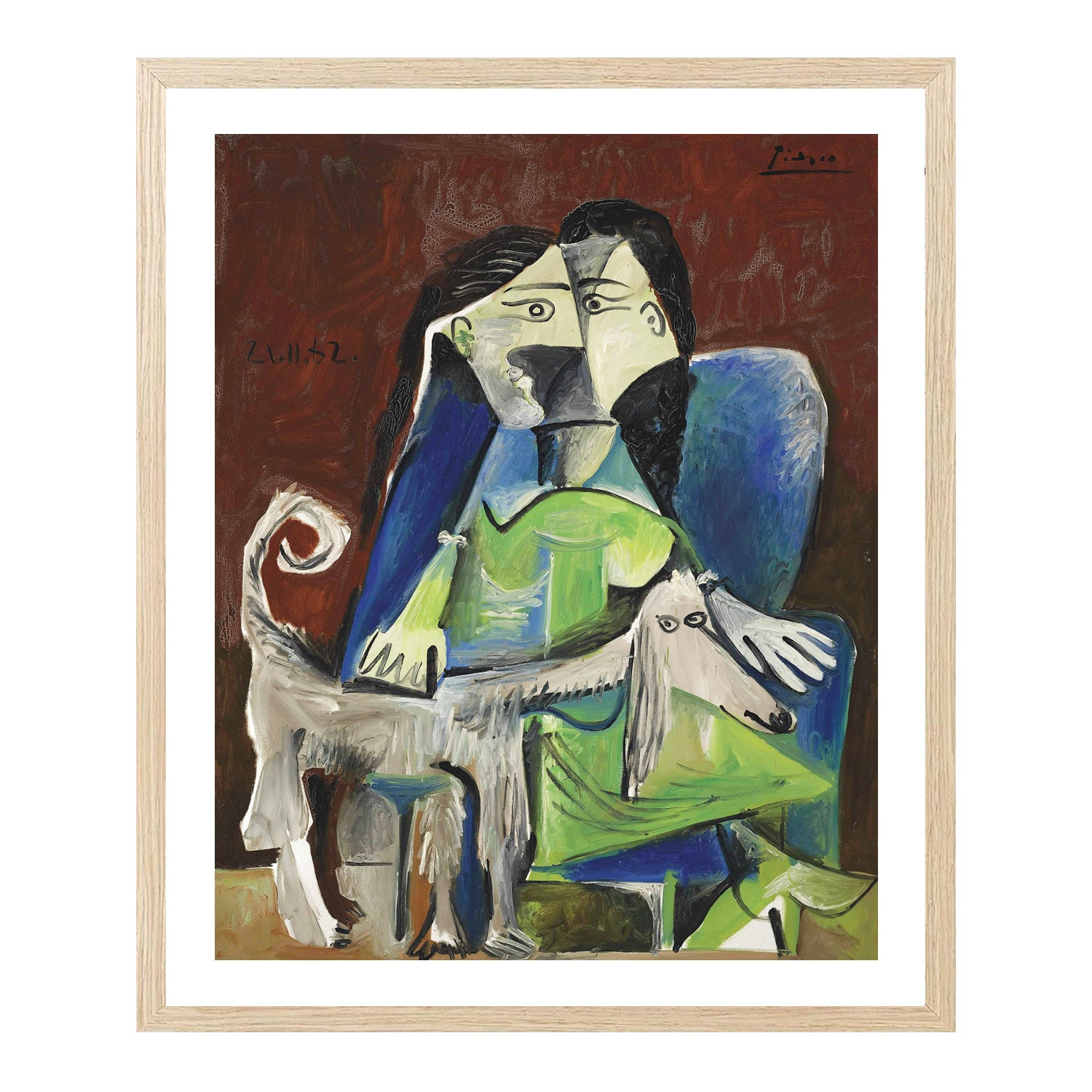 Pablo Picasso Wall Art Woman With Dog Poster Framed Art