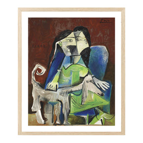 Pablo Picasso Wall Art Woman With Dog Poster Framed Art
