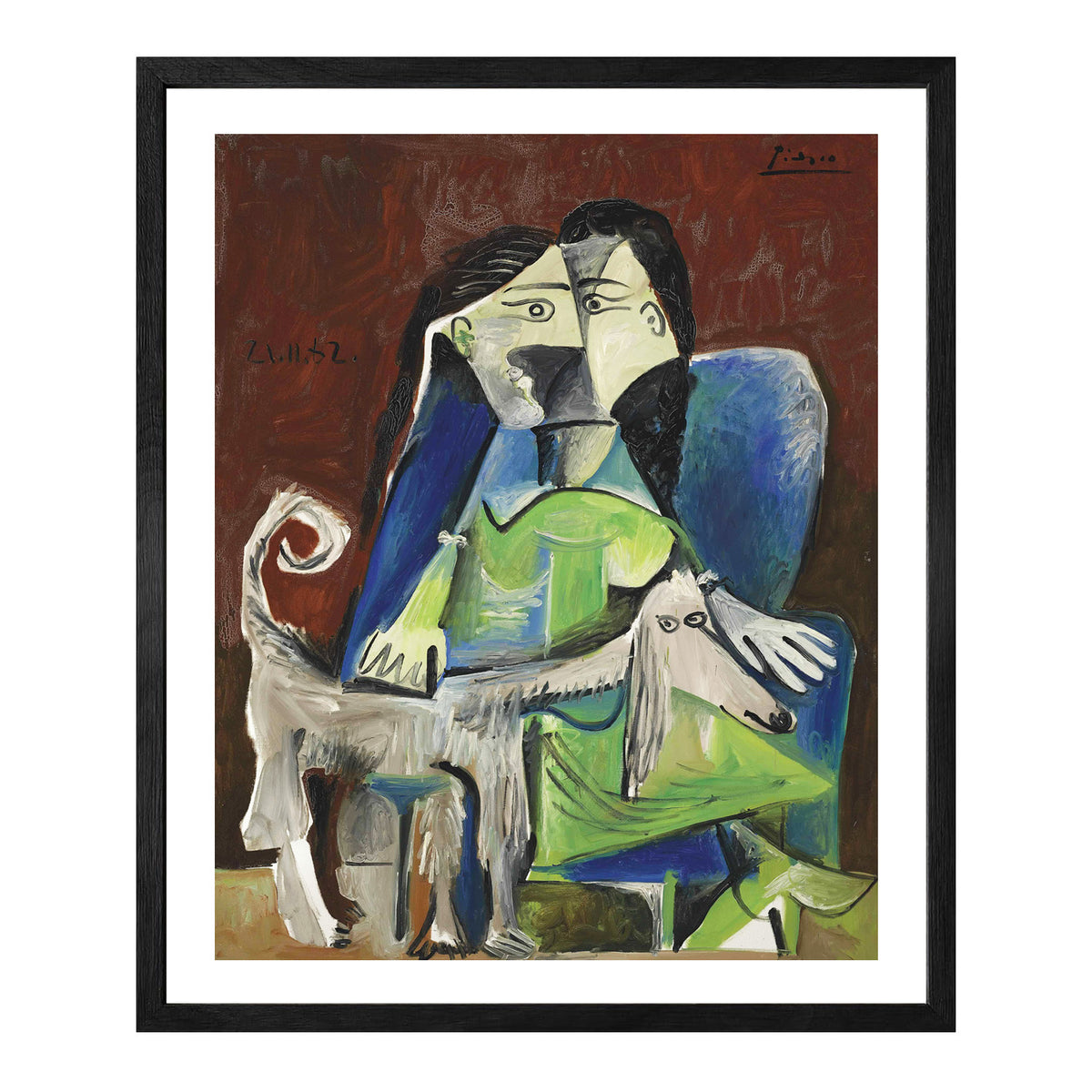 Pablo Picasso Wall Art Woman With Dog Poster Framed Art