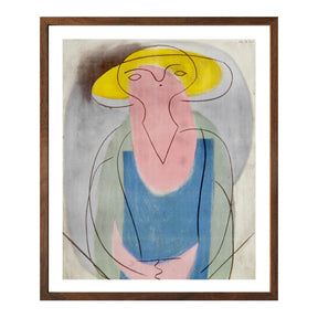 Pablo Picasso Wall Art Woman With Yellow Hat Poster Framed Art