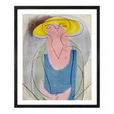 Pablo Picasso Wall Art Woman With Yellow Hat Poster Framed Art