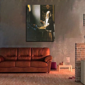 Woman Holding a Balance Canvas Art