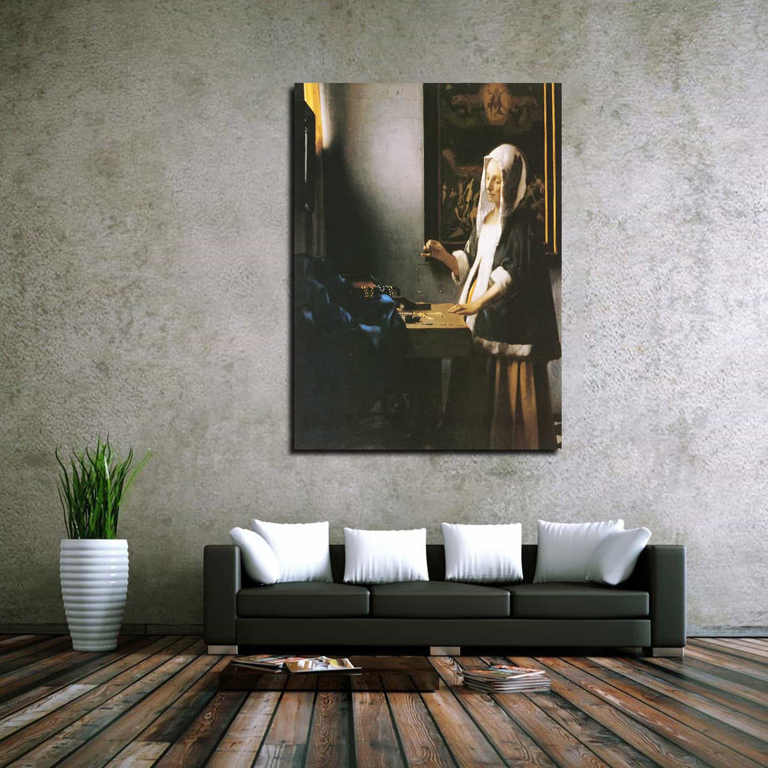 Woman Holding a Balance Canvas Art