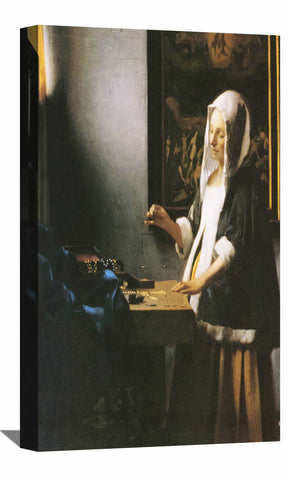 Woman Holding a Balance Canvas Art