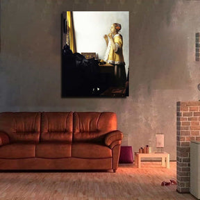 Woman with a Pearl Necklace Canvas Art