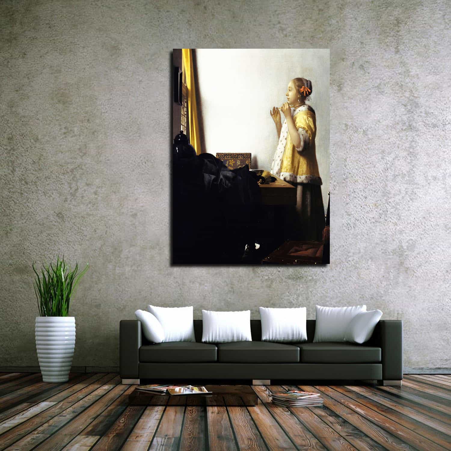 Woman with a Pearl Necklace Canvas Art