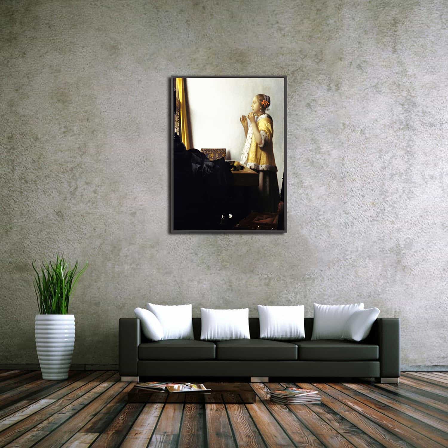 Woman with a Pearl Necklace Canvas Art