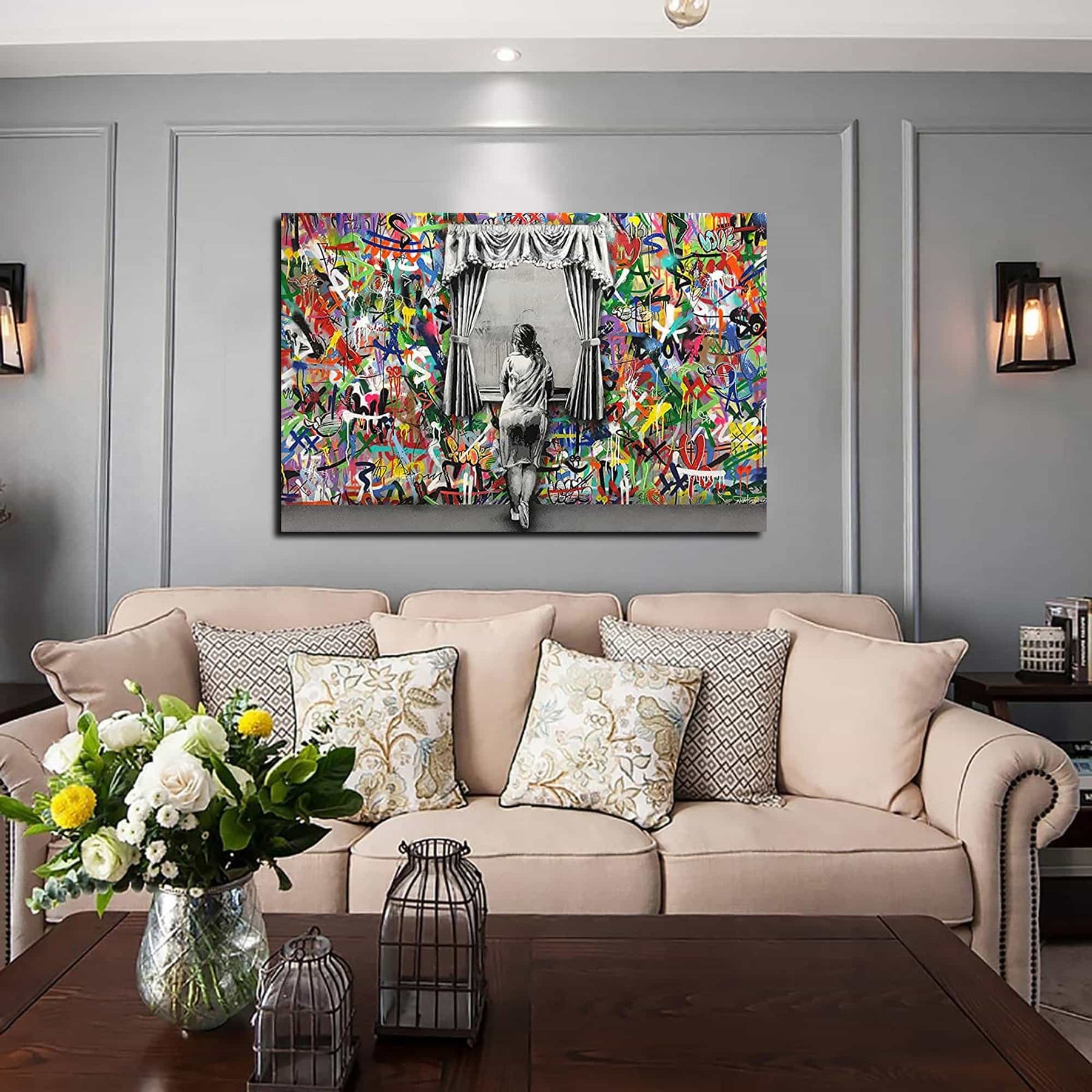 Women Window Edge Canvas Art