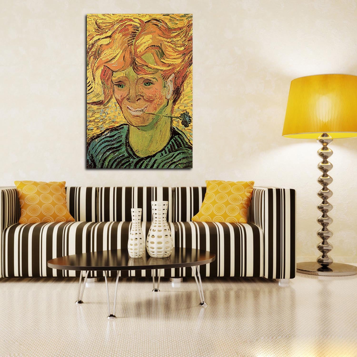 Young Man with Cornflower Canvas Art