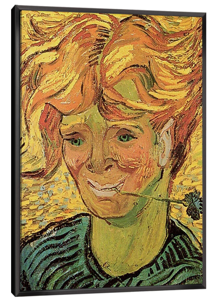 Young Man with Cornflower Canvas Art