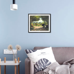 Claude Monet Wall Art Adolphe Monet Reading In The Garden Poster Framed