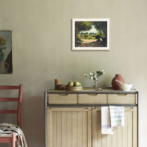 Claude Monet Wall Art Adolphe Monet Reading In The Garden Poster Framed