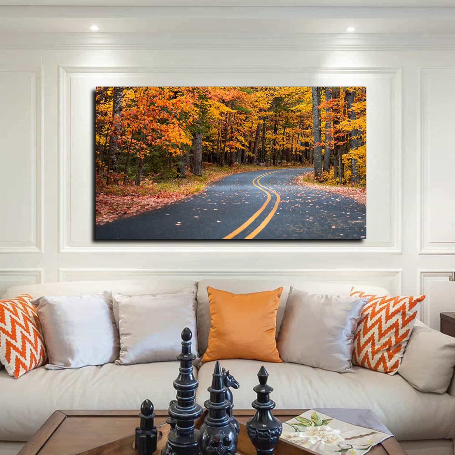 Autumn Drive Road Canvas Art