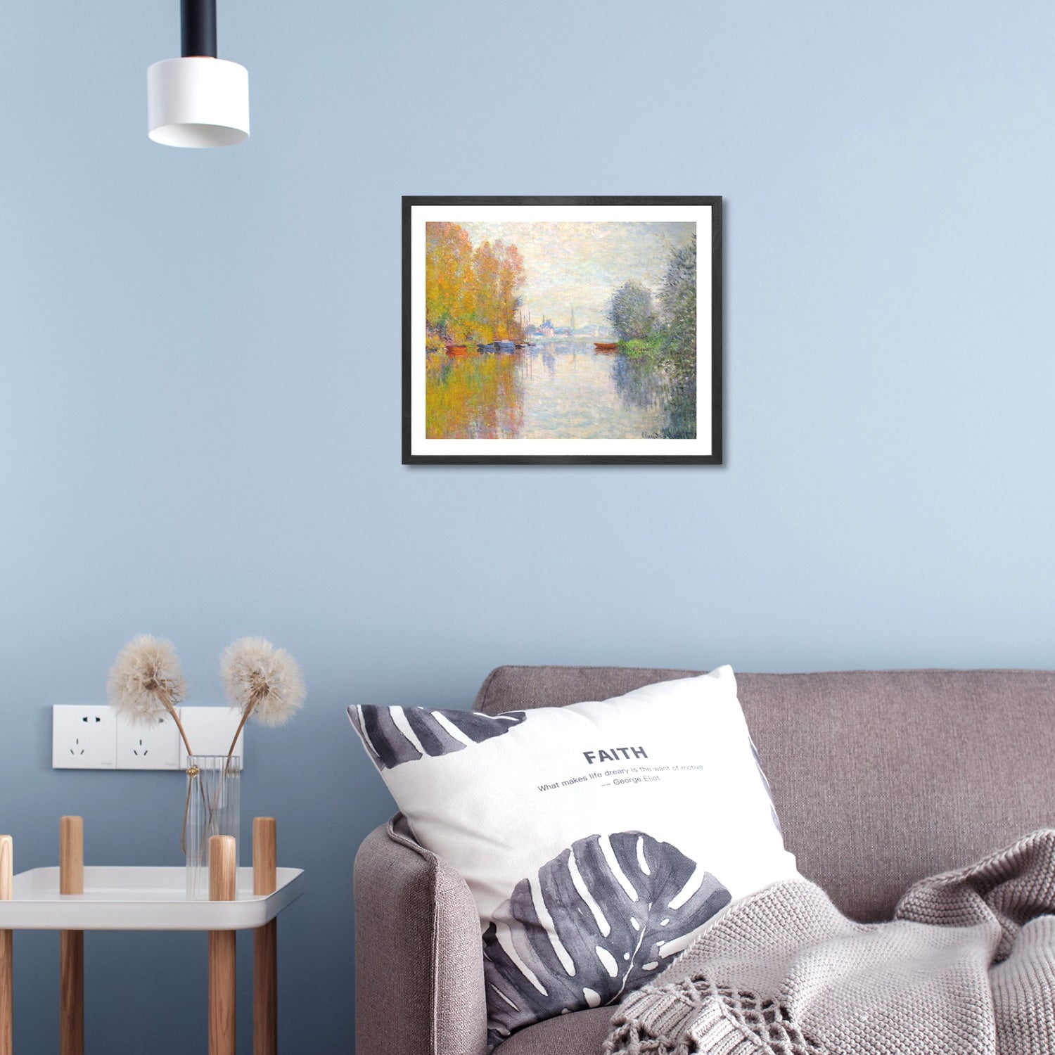 Claude Monet Wall Art Autumn On The Seine At Argenteuil Poster Framed