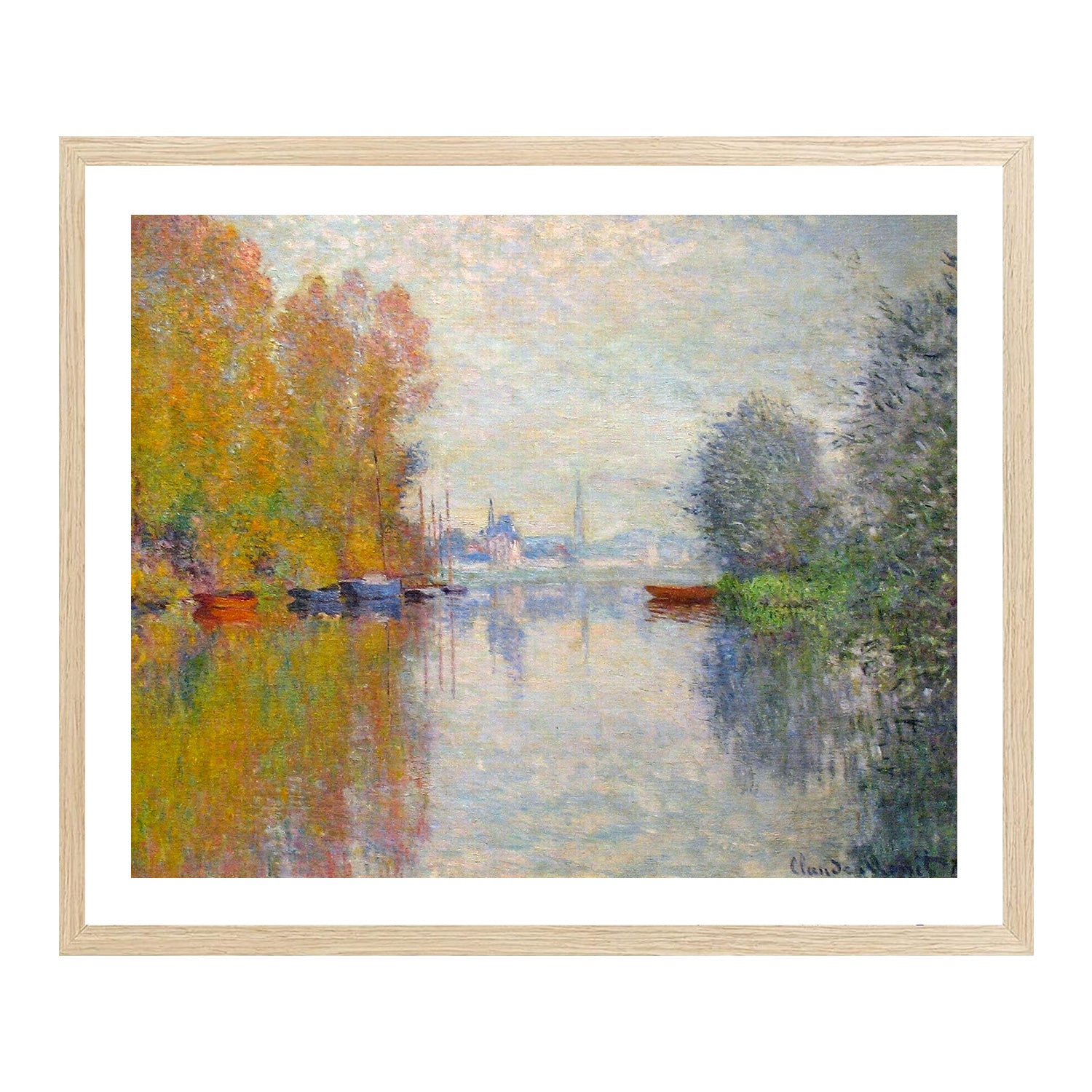 Claude Monet Wall Art Autumn On The Seine At Argenteuil Poster Framed