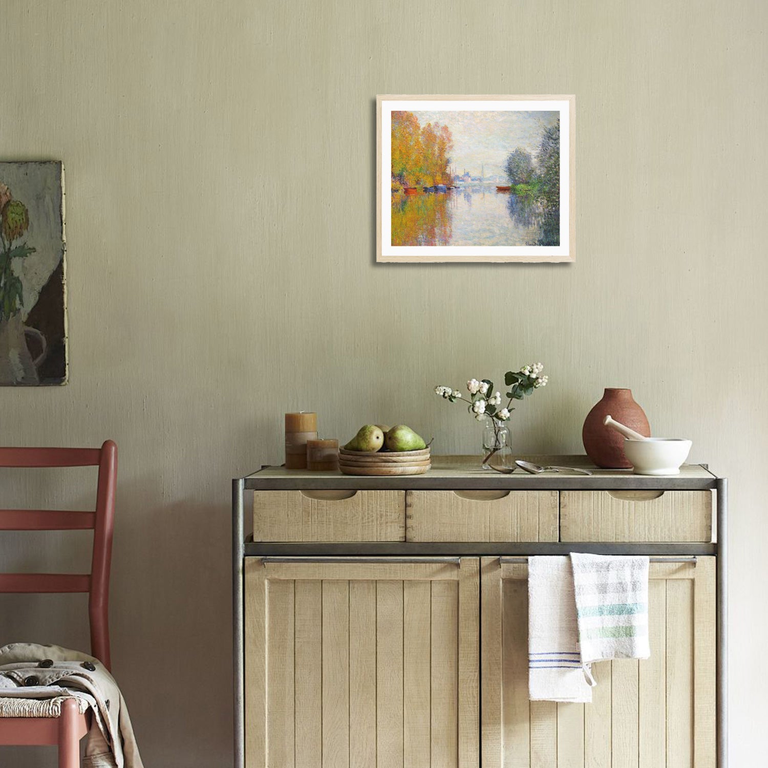 Claude Monet Wall Art Autumn On The Seine At Argenteuil Poster Framed