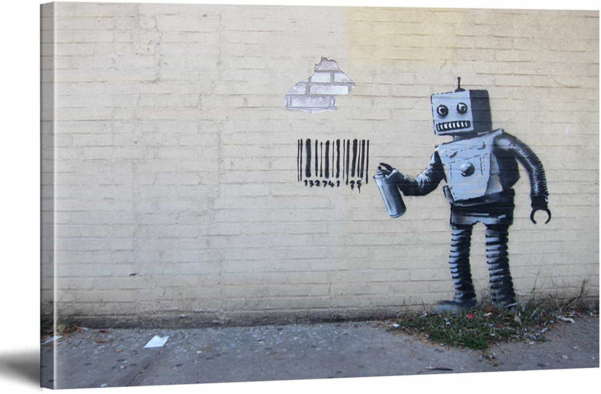 Barcode Robot Canvas Art