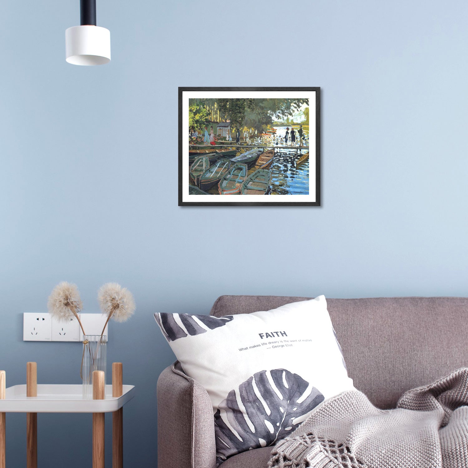 Claude Monet Wall Art Bathers At La Grenouillere Poster Framed