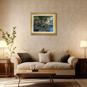 Claude Monet Wall Art Bathers At La Grenouillere Poster Framed