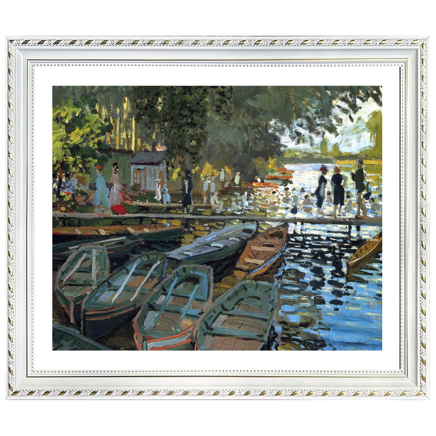Claude Monet Wall Art Bathers At La Grenouillere Poster Framed