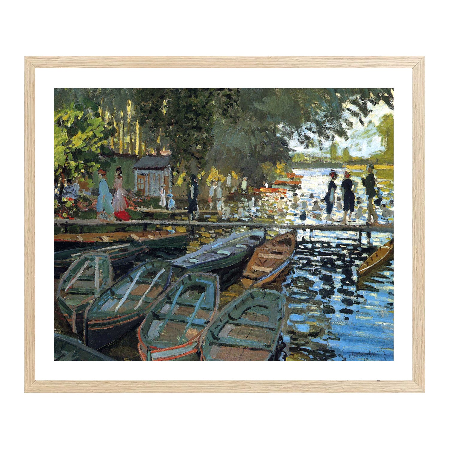 Claude Monet Wall Art Bathers At La Grenouillere Poster Framed