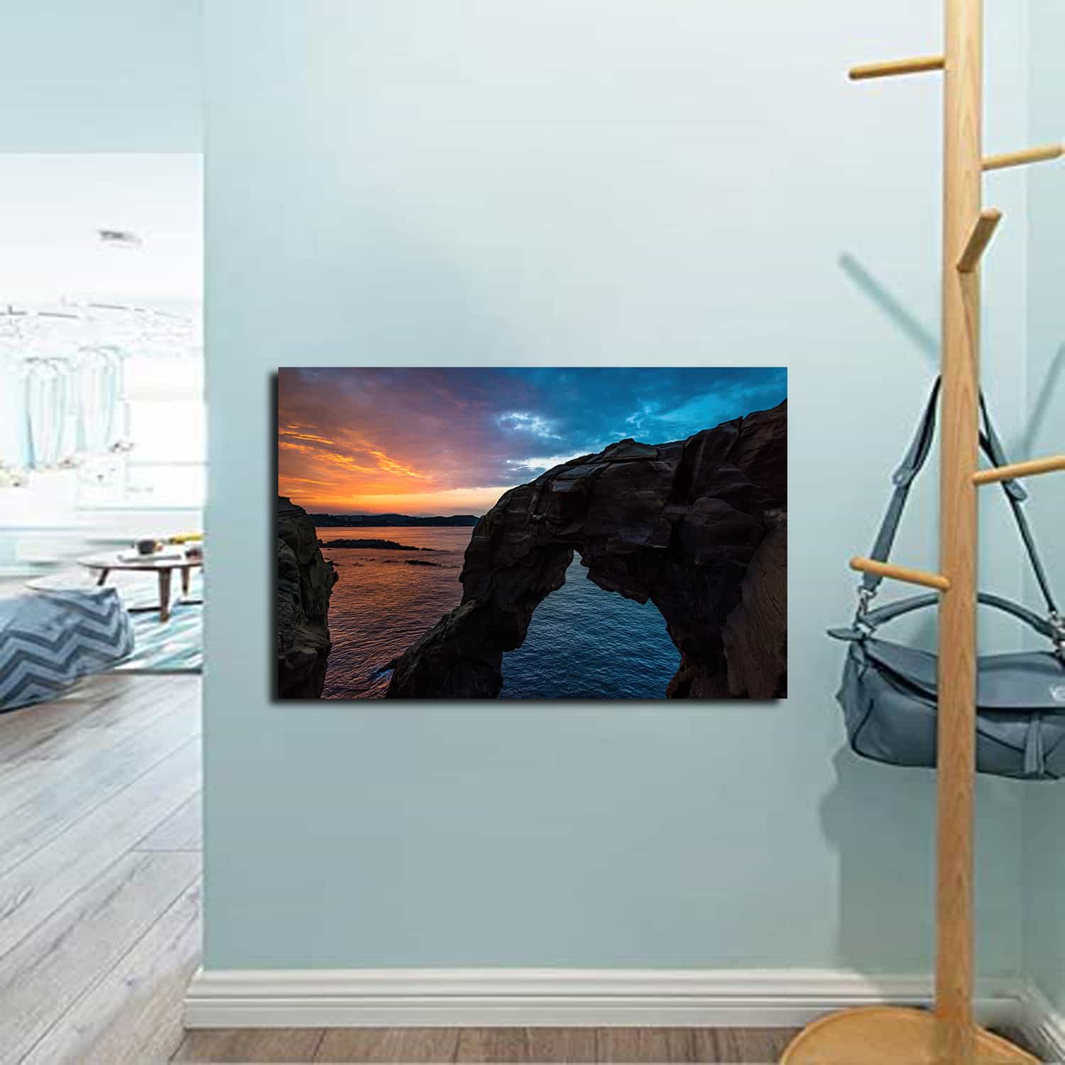 Big Rock Clouds Ocean Canvas Art