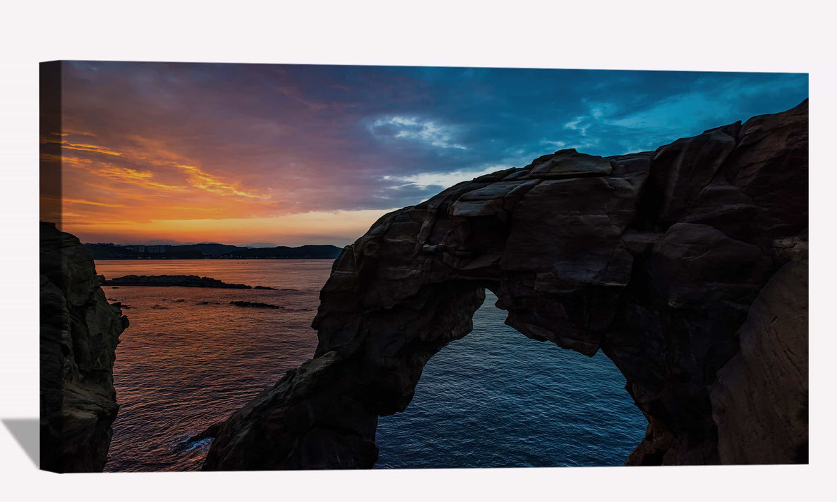 Big Rock Clouds Ocean Canvas Art