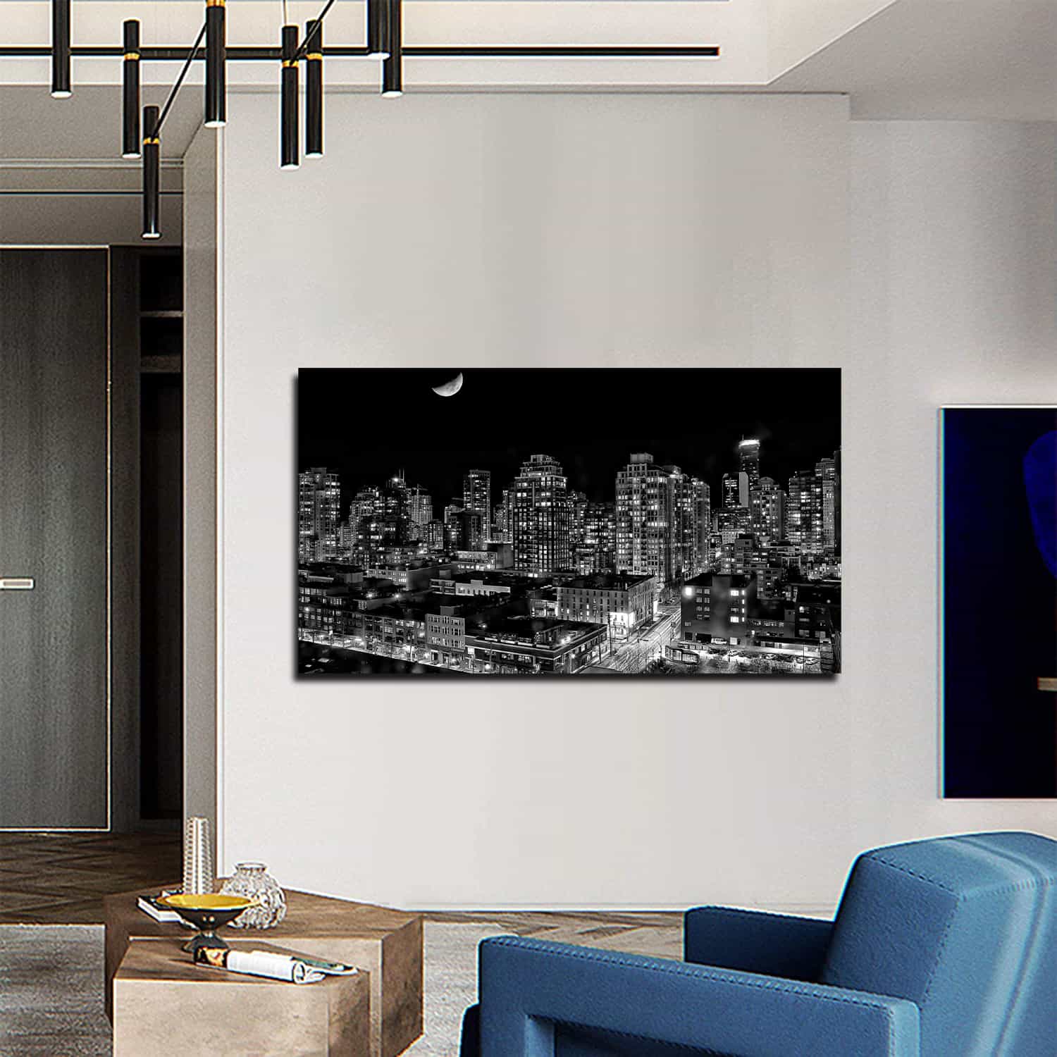 Black And White Vancouver Canvas Art