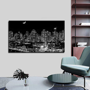Black And White Vancouver Canvas Art