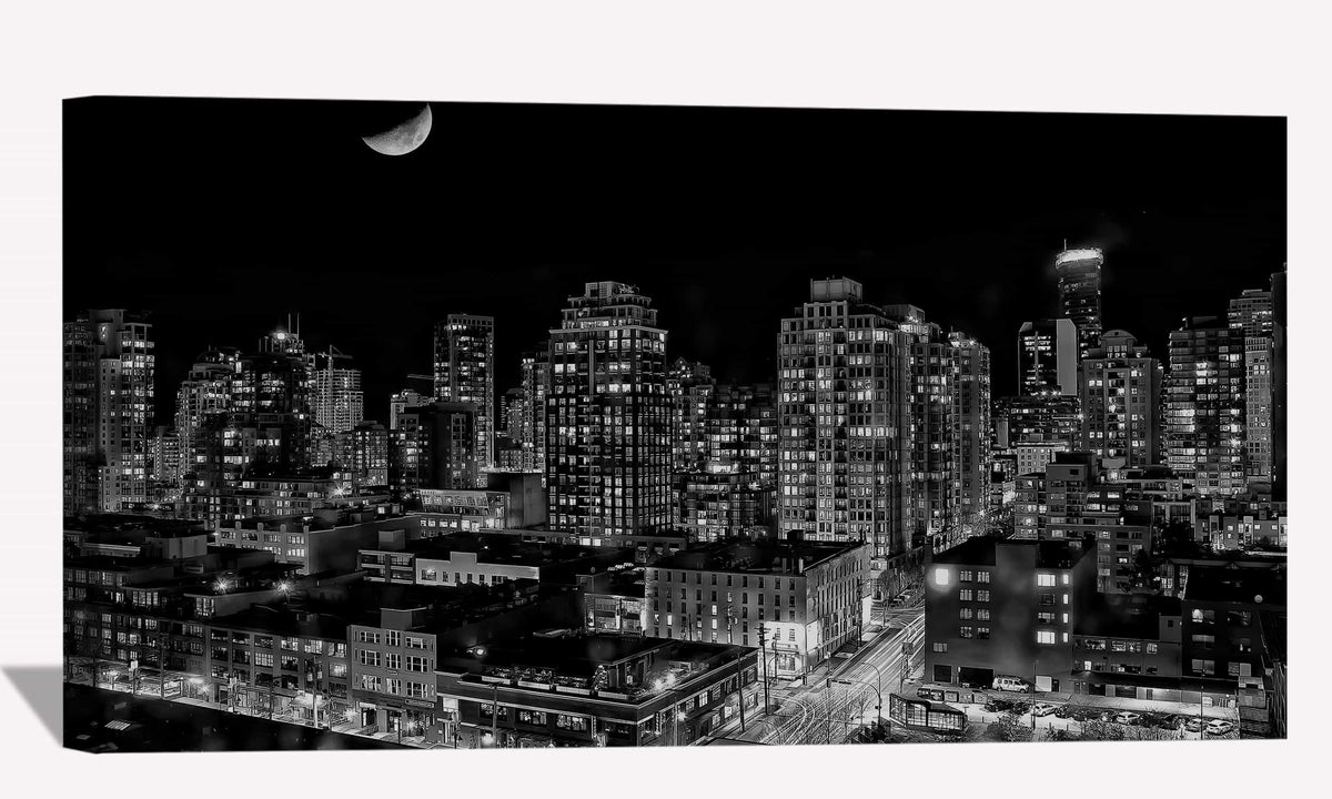 Black And White Vancouver Canvas Art