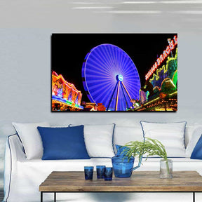Blue Ferris Wheel Canvas Art
