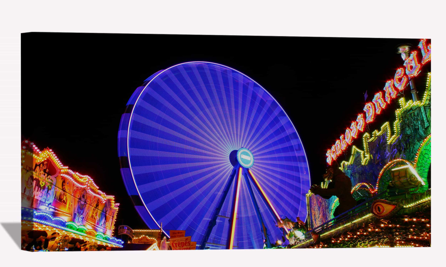 Blue Ferris Wheel Canvas Art