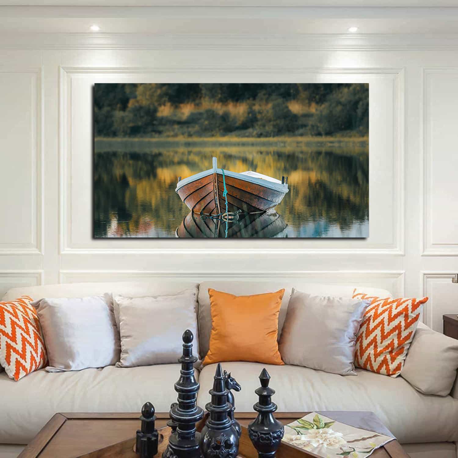 Boat Nature Reflection Canvas Art