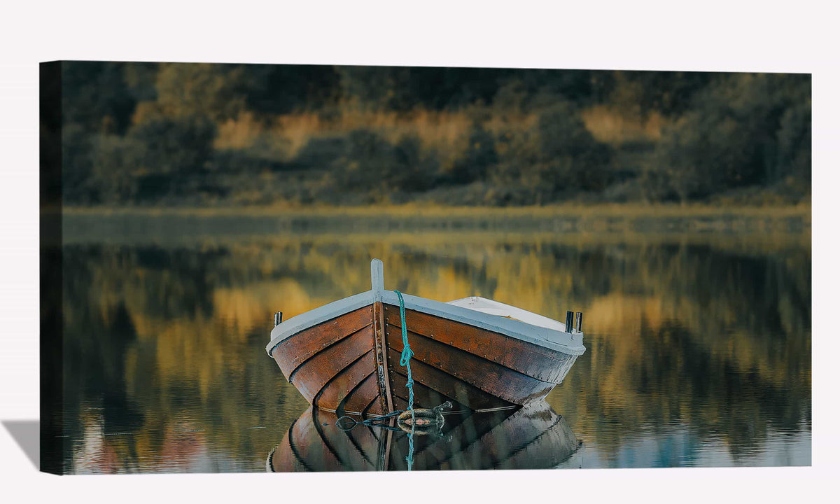 Boat Nature Reflection Canvas Art