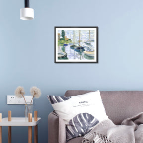 Claude Monet Wall Art Boats At Rest At Petit Gennevilliers Poster Framed