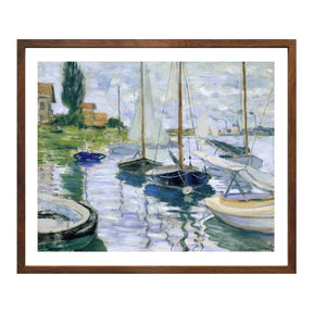 Claude Monet Wall Art Boats At Rest At Petit Gennevilliers Poster Framed