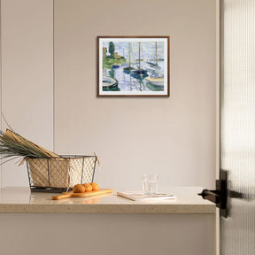 Claude Monet Wall Art Boats At Rest At Petit Gennevilliers Poster Framed