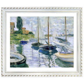 Claude Monet Wall Art Boats At Rest At Petit Gennevilliers Poster Framed