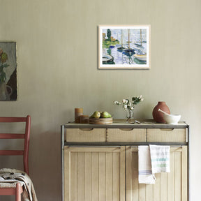 Claude Monet Wall Art Boats At Rest At Petit Gennevilliers Poster Framed